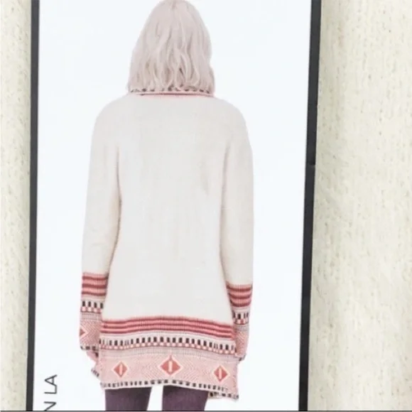 MAXSPORT Tribal Aztec Long Cardigan
Boho Fringe. Size Large. - Picture 7 of 8